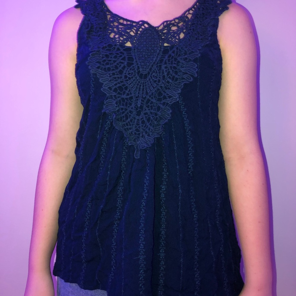 Blue lace shirt